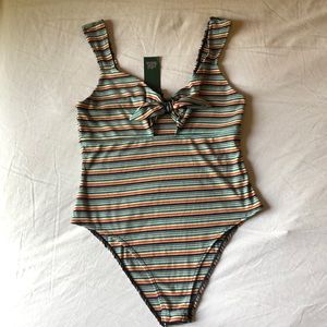Wild Fable Ribbed Striped Bodysuit NWT